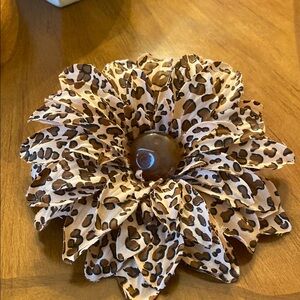 Leopard Print Flower Brooch